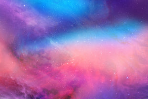Blue & Pink Holographic Space Background