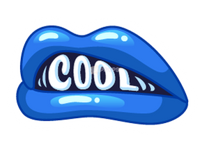 "Cool" Blue Lips Sticker