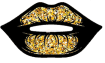 Black Gold Sparkly Lips 2