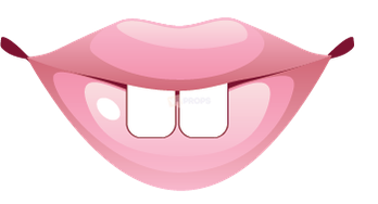 Goofy Buck Teeth Pink Lips