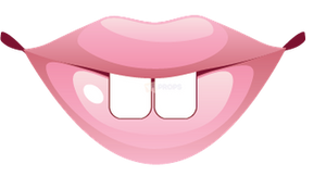 Goofy Buck Teeth Pink Lips