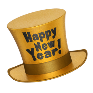 Happy New Year Gold Top hat