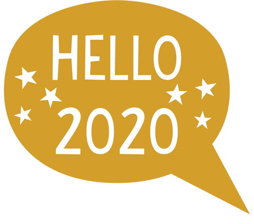 Hello 2020 Speech Bubble