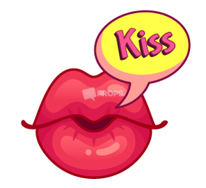 "Kiss" Lips Sticker