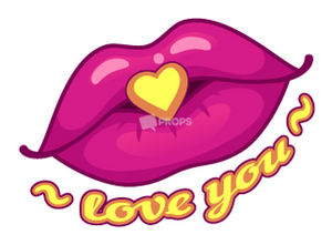 "Love You" Lips Sticker