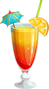 Orange Cocktail with Umbrella