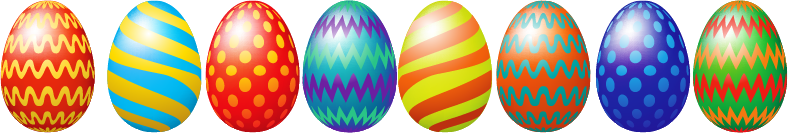 Row of Easter Eggs Overlay