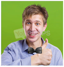 Load image into Gallery viewer, Black Polka Dot Bowtie