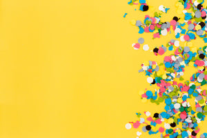 Confetti With Yellow Background