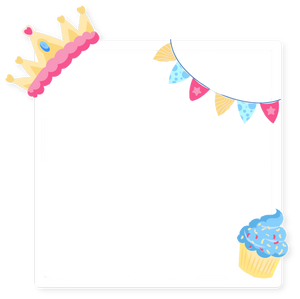 Cupcake & Crown Birthday Collage Overlay