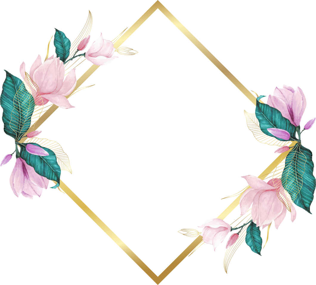 Floral Golden Diamond Frame
