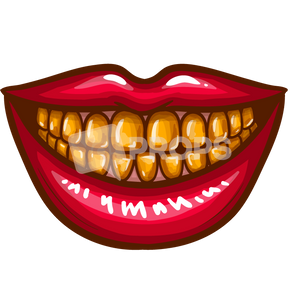 Mouth with Gold Teeth
