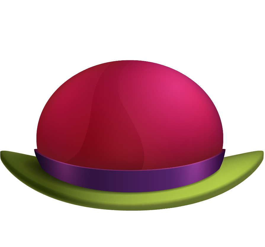 Green and Pink Bowler Hat