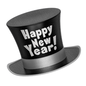 Happy New Year Black Top hat