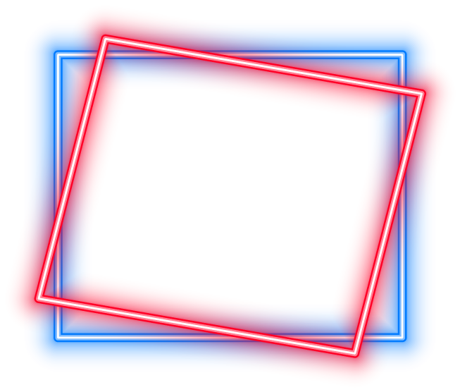 Blue & Red Neon Rectangle 2
