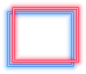 Blue & Red Neon Rectangle 3