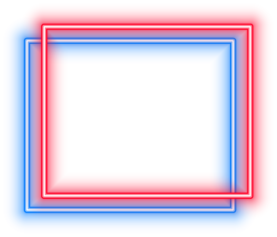 Blue & Red Neon Rectangle 3