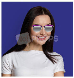 Purple Half Frame Glasses