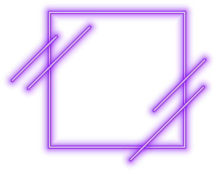 Purple Neon Square Frame