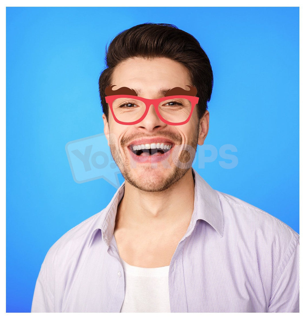 Red Glasses with Eyebrows