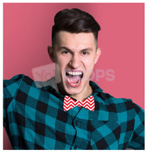 Load image into Gallery viewer, Red Zig Zag Bowtie