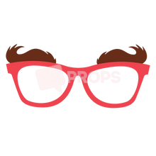 Load image into Gallery viewer, Red Glasses with Eyebrows
