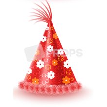 Load image into Gallery viewer, Red Flower Party Hat