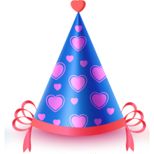 Load image into Gallery viewer, Blue Hearts Party Hat
