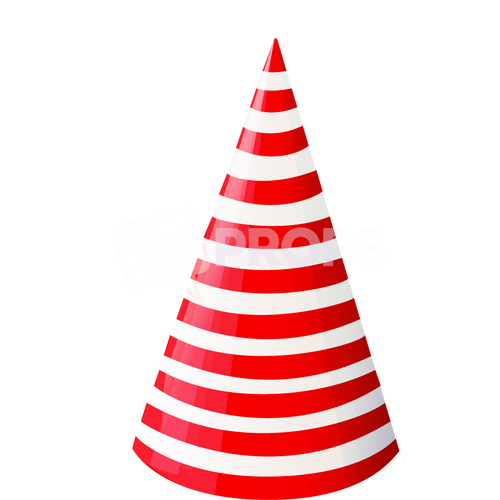 Red and White Striped Cone Hat