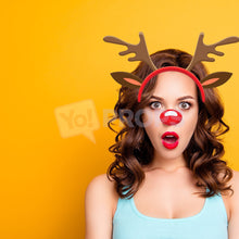 Load image into Gallery viewer, Reindeer Headband with Nose