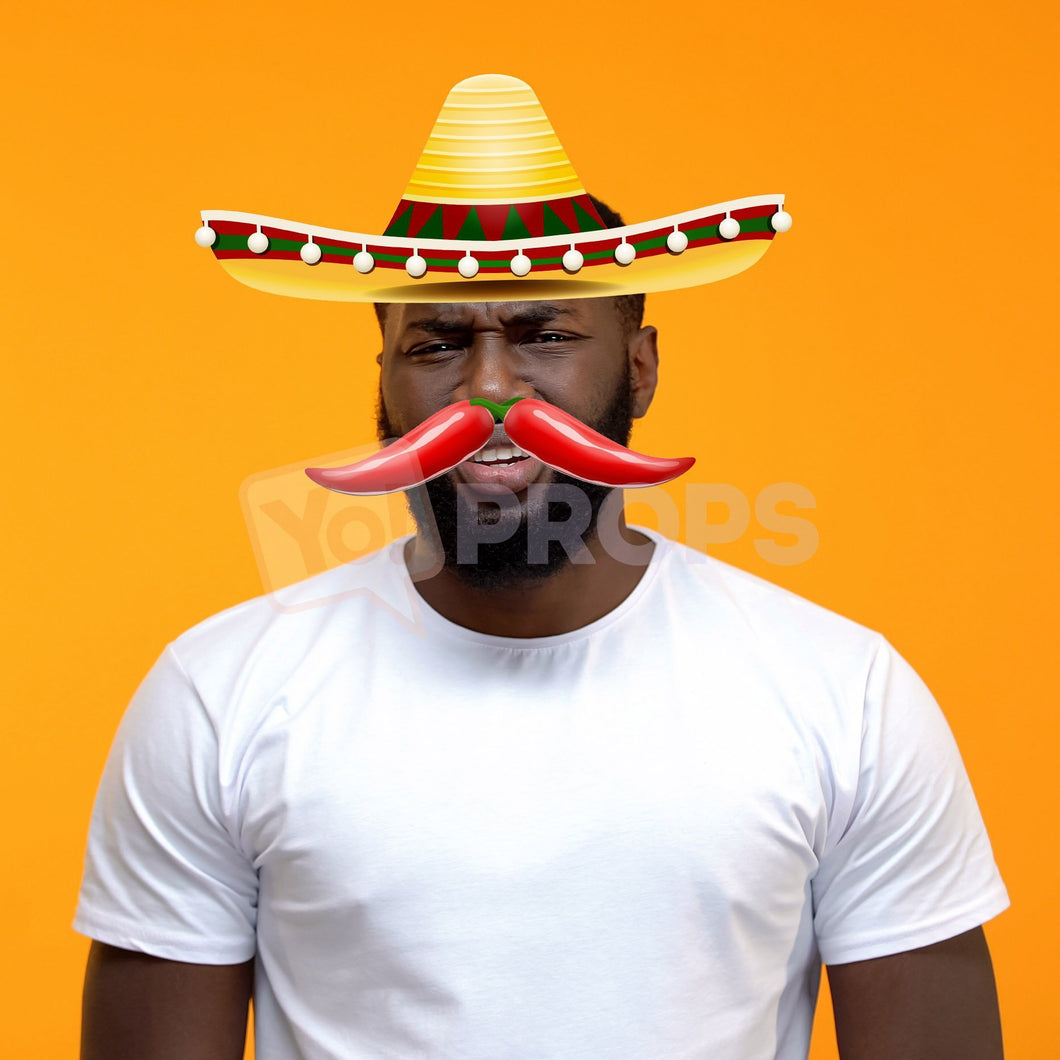 Sombrero Hat and Pepper Mustache