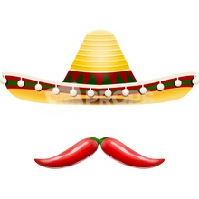 Load image into Gallery viewer, Sombrero Hat and Pepper Mustache