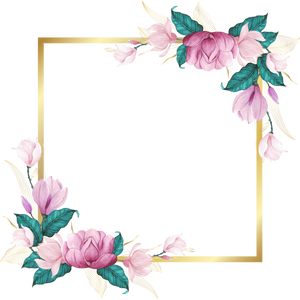 Floral Golden Square Frame