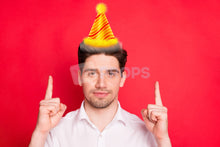 Load image into Gallery viewer, Yellow Striped Party Hat