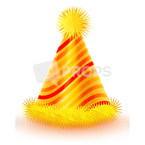 Yellow Striped Party Hat